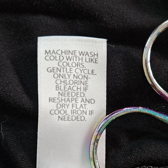 J Jill Wearever Tank Top Womens L Black Back Tie Back Goth Cottage Summer City - Picture 10 of 13